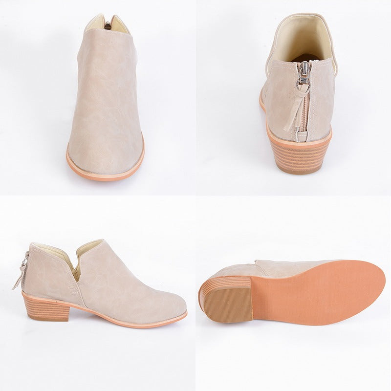 Bottines à talons hauts rétro pour femmes, chaussures d'automne