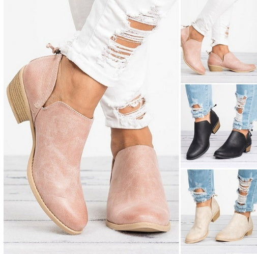 Autumn Women Shoes Retro High Heel Ankle Boots Deribla Store