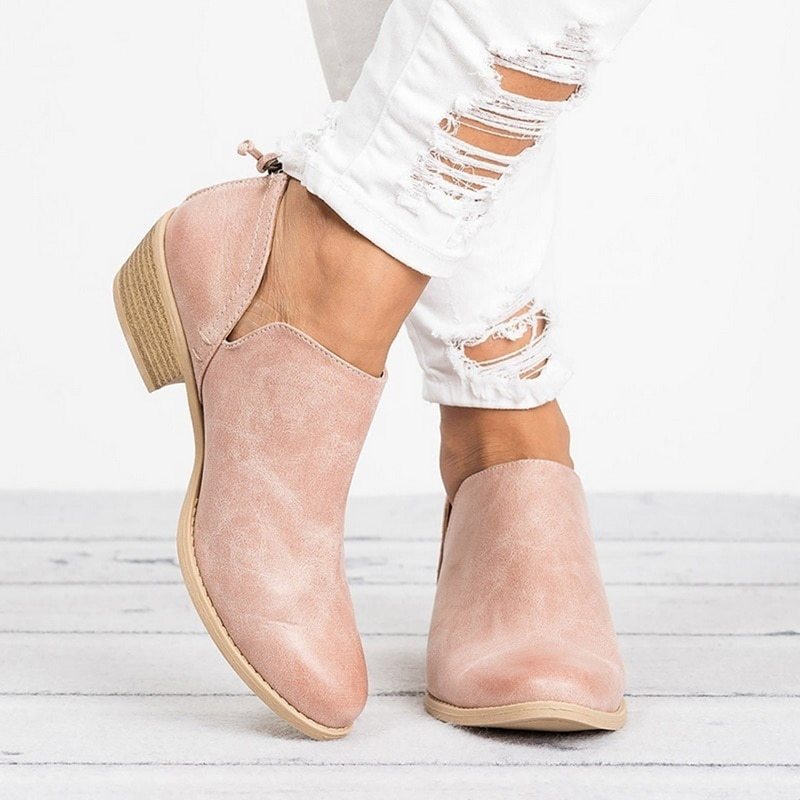 Bottines à talons hauts rétro pour femmes, chaussures d'automne