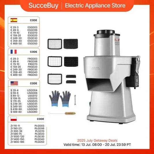 Electric Vegetable Slicer 4-in-1 SucceBuy - 200W Food Cutter - Deribla Store