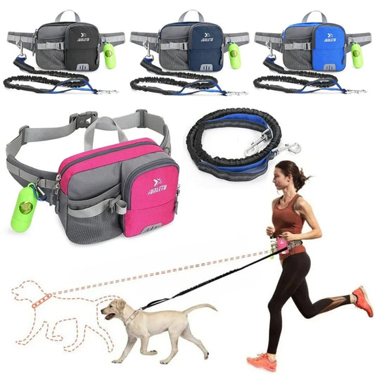 Hands-Free Dog Leash with Waist Bag - Retractable Reflective Running Leash - Deribla Store