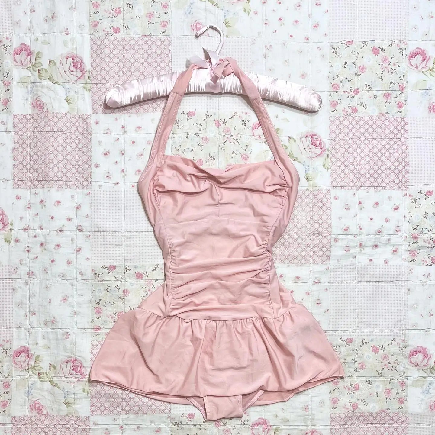 Polka dot Vintage Pink Hot Cute Dress Aesthetic Slim Y2K Short