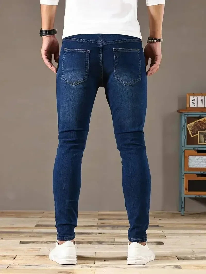 2025 Spring New Mens Slim Fit Classic Skinny Jeans Casual Street