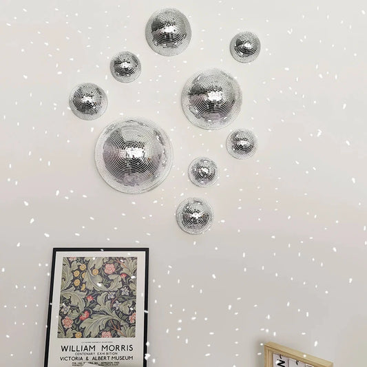 Wall Disco Ball Mirrored Designs Metallic Home Decor Mirror Ball Deribla Store
