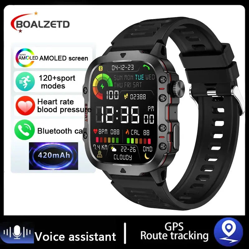 2025 New Men Military Smart Watch IP68 5ATM for Outdoor Adventure - Deribla Store