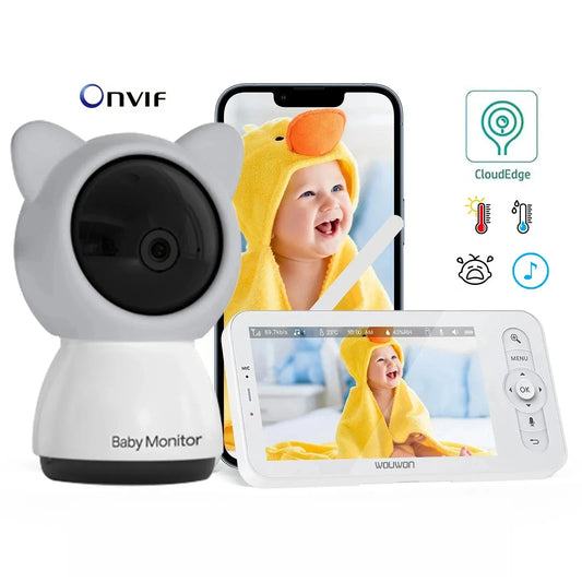 Baby Monitor 5 Inch LCD - Two Way Talk PTZ Camera