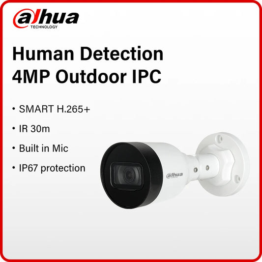 Network IP Camera Dahua 4MP 2K - PoE Human Detection IR 30m