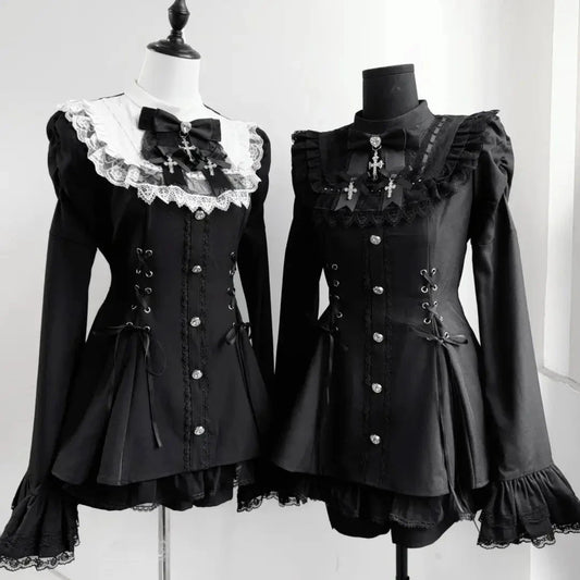 Y2k Aesthetic Lolita Style Bow Dress Shorts Set Japanese Women Deribla Store