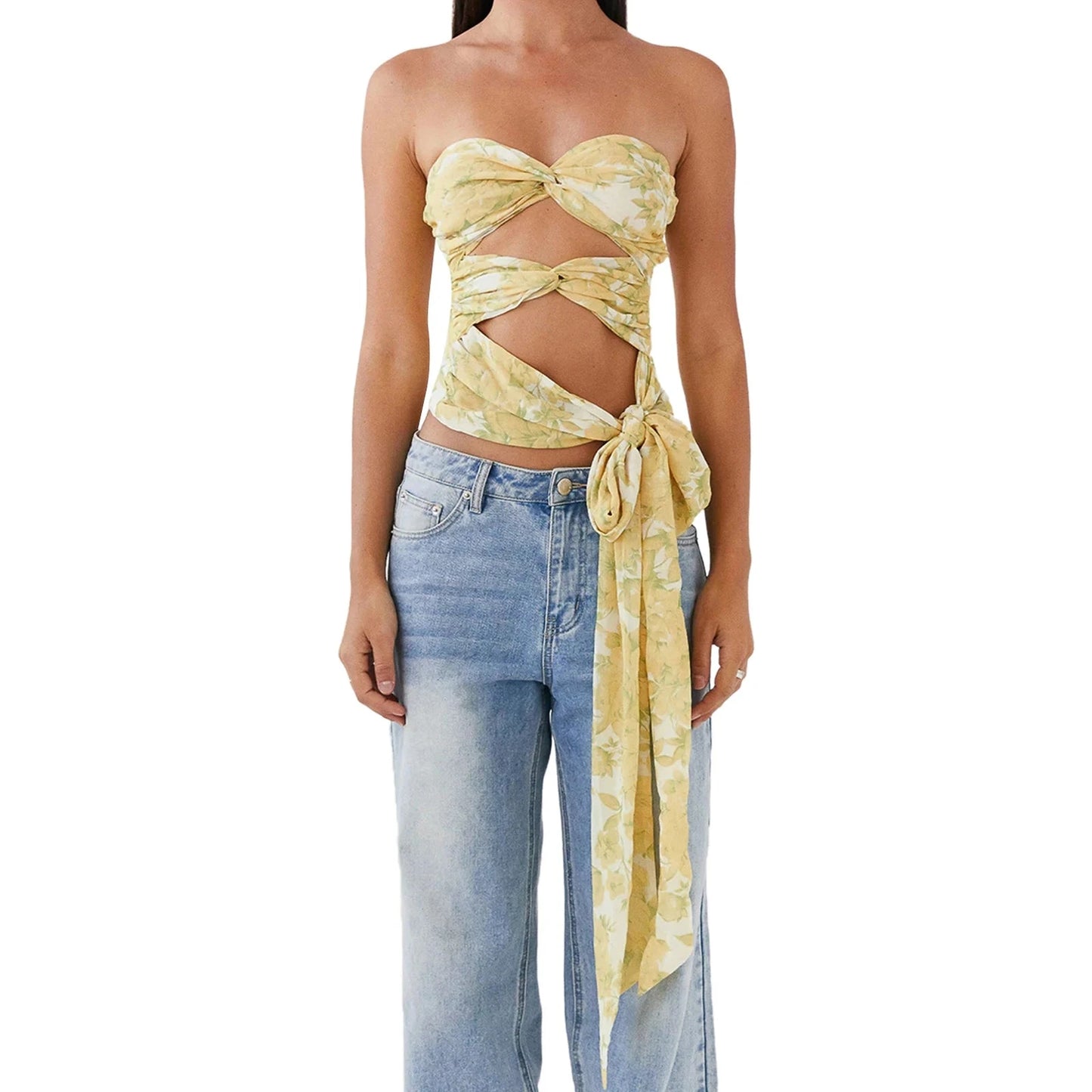 Women s Off Shoulder Ruffle Crop Tops Summer Boho Floral Print Deribla Store