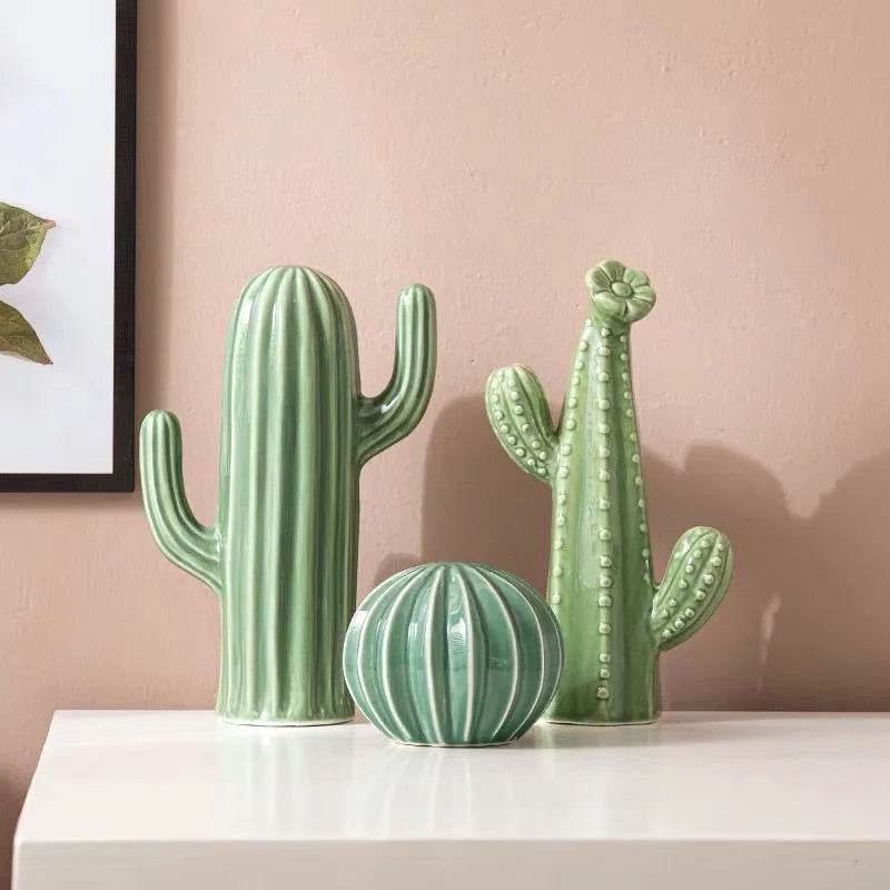 Nordic Ceramic Handicrafts Simulation Cactus Ornaments Art Decorative