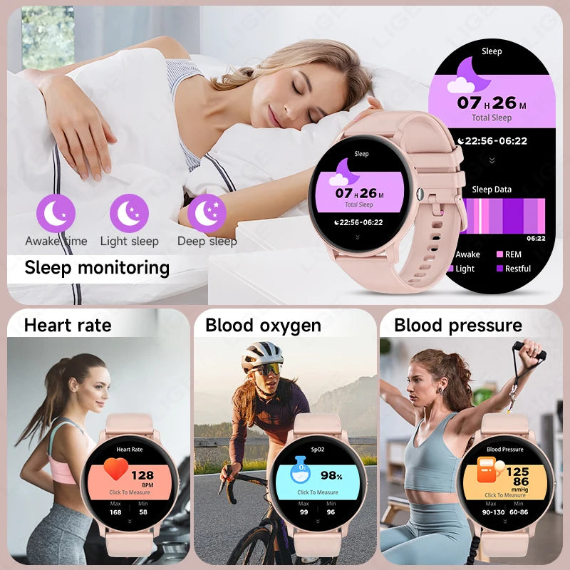 LIGE Smart Watch Women Men Bluetooth Call Sports Fitness Watches