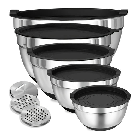 8pcs Mixing Bowls with Airtight Lids Stainless Steel Mixing Deribla Store