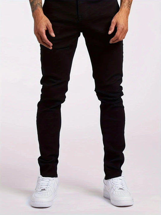 Men's jeans, fashionable stretch solid color jeans, fashionable Deribla Store