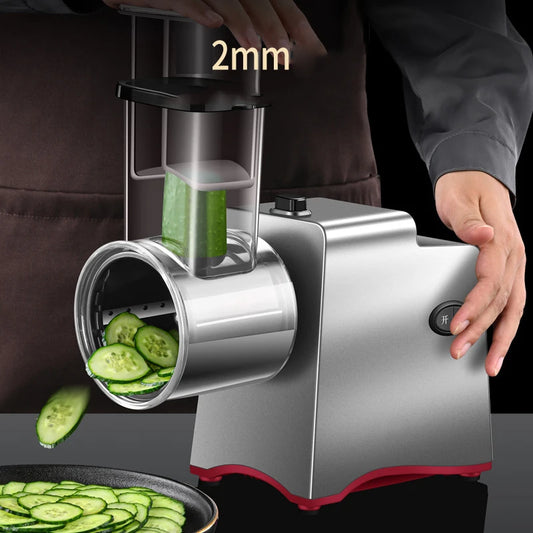 Electric Vegetable Cutter - 200W Multifunctional Slicer, Shredder & Grater with 3 or 5 Blades - Deribla Store