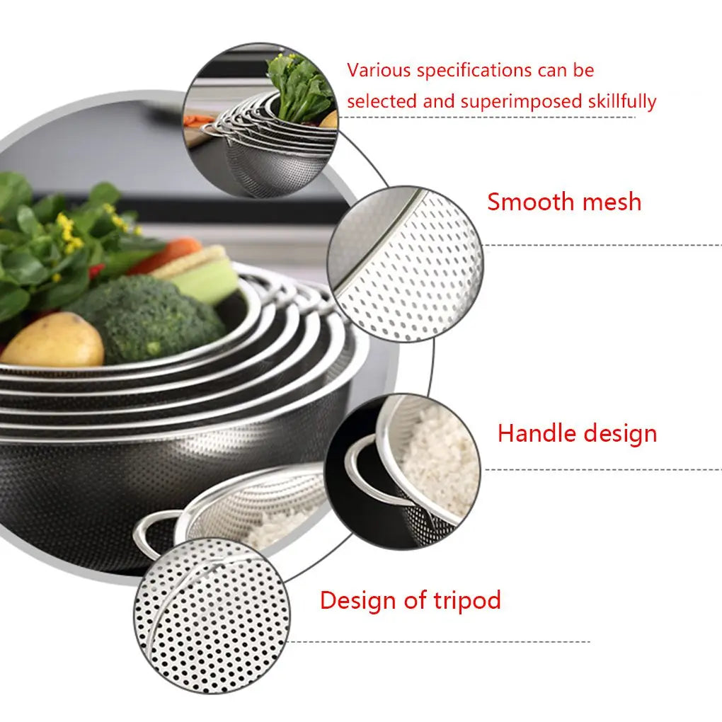 All Purpose Stainless Steel Fine Mesh Strainer Net Baskets with Handles