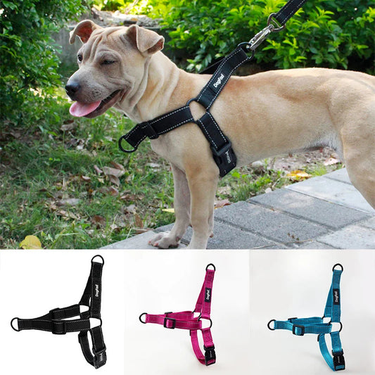 No-Pull Dog Harness - Adjustable Nylon with 2 Leash Attachments for Training - Deribla Store