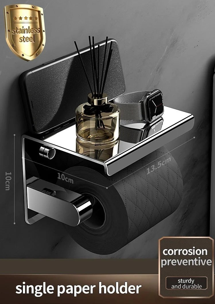 Bathroom Toilet Paper Holder 304 Stainless Steel Waterproof Roll Paper Box Tissue Box Holder Bathroom Hardware Accessories - Deribla Store
