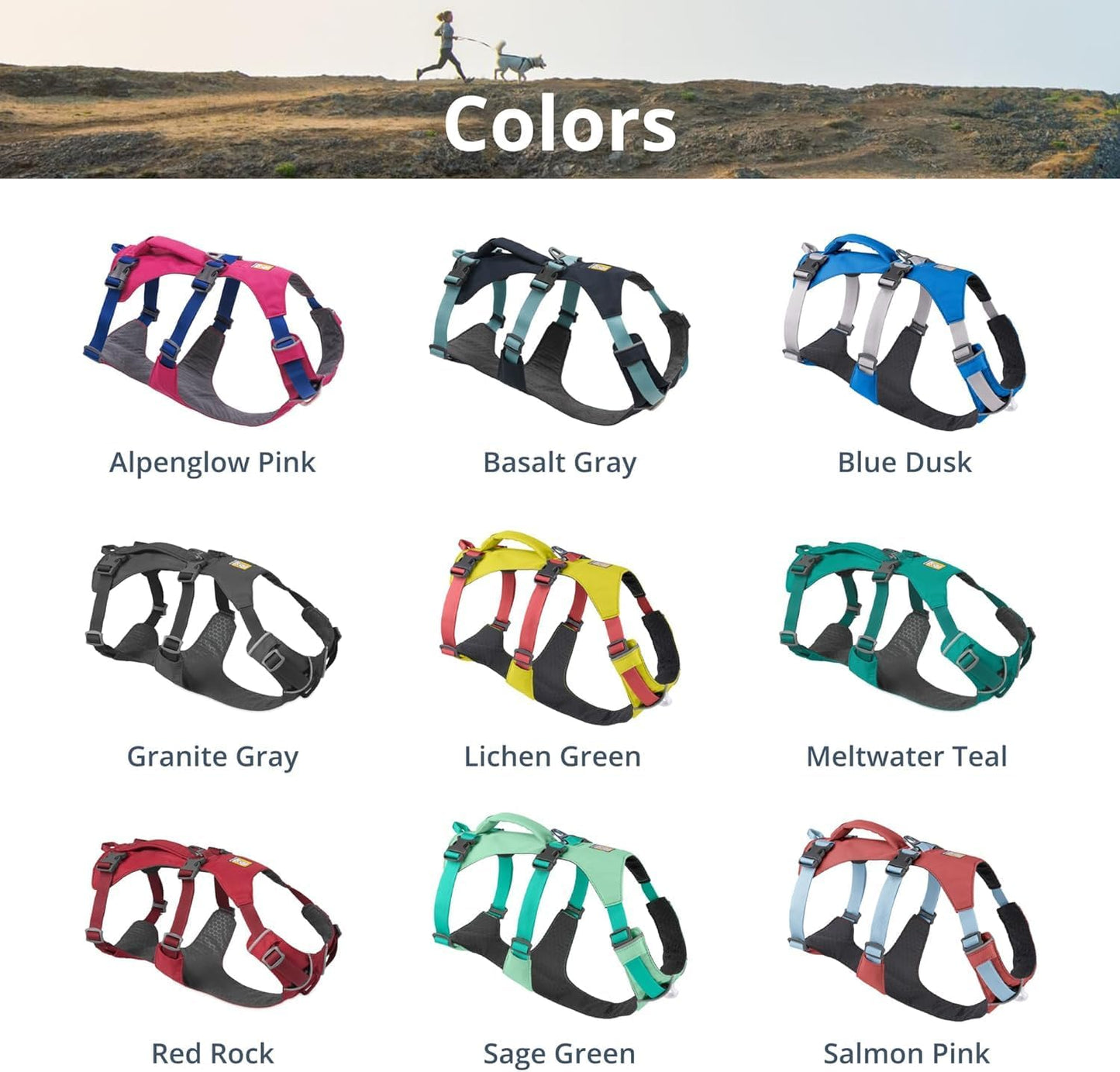 , Flagline Dog Harness, Lightweight and Reflective, No Pull Dog Lift Harness for Hiking, Running and Everyday Use, Granite Gray, Xx-Small