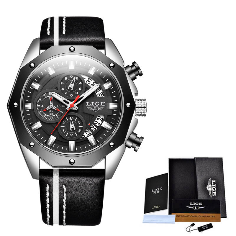 Montres de sport à quartz pour hommes, marque de luxe, en silicone, étanche, chronographe