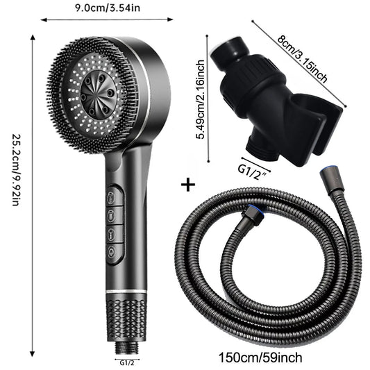 High Pressure Showerhead New 4 Modes Shower Head One - Key Stop Water Massage Shower Head With Filter Element Bathroom Accessories - Deribla Store