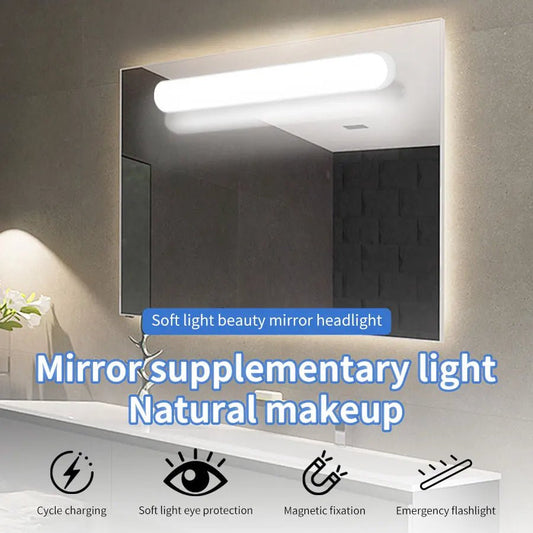 LED Mirror Front Makeup Light Rechargeable Hanging Magnetic Lamp Eye Protection Reading Lamp For Dormitory Wardrobe Closet Light - Deribla Store