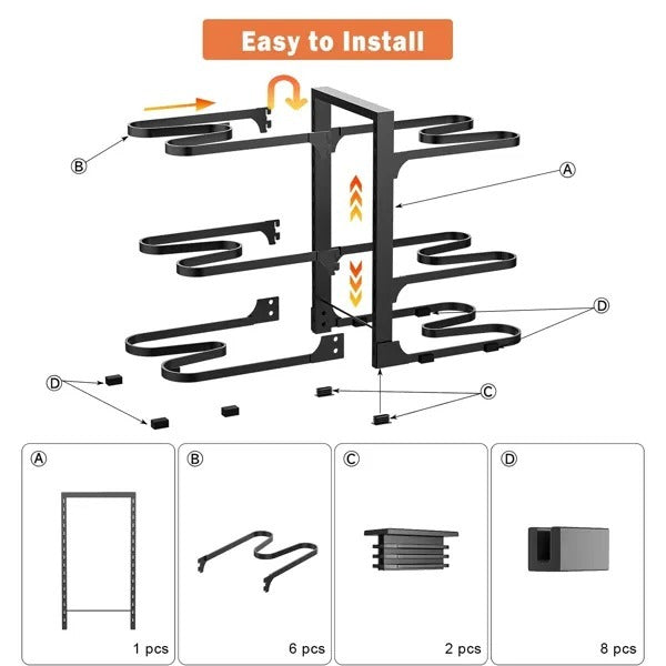 6-Tier Pots and Pans Organizer Rack