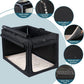 Portable Dog Crate, Soft Dog Crate - 24 Inch Easy Set-Up, Light, Sturdy, Comfy inside with Thicken Mat, Collapsible Crate for Home and Travel Black
