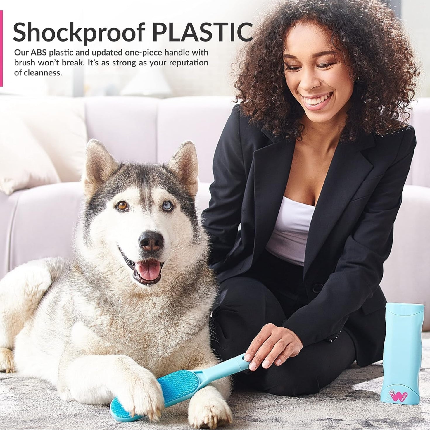 New Blue Self-Cleaning Double-Sided Pet Hair Remover for Couch, Furniture, Clothing, Car Seats, Carpet, Pet Bed - Dog & Cat Hair Remover, Fur & Lint Brush