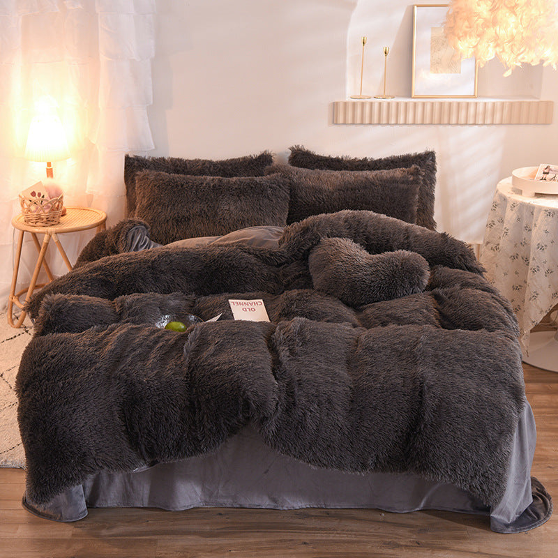 Duvet Cover Set - Luxury Fleece Plush Winter Queen King