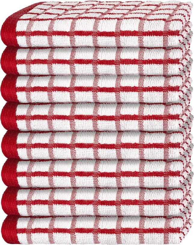 KitchenLinen dish towel set 8-pack 100% cotton 16x26 inch — Deribla Store