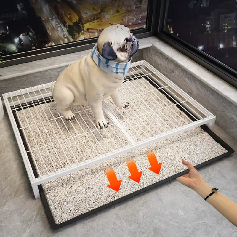 Dog Toilet Indoor Dogs Litter Box Stainless Steel Sand Basin for Puppy Training Washable Dog Toilet Cleaning Tools Pet Supplies