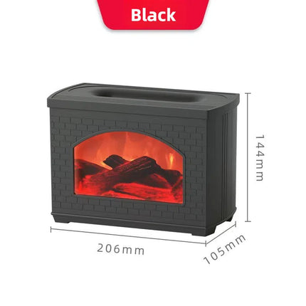2024 New Simulated Fireplace Air Humidifier Flame Effect Aroma Oil Diffuser Aromatherapy Humidifiers Mist Sprayer Air Purifier - Deribla Store