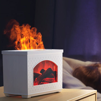 2024 New Simulated Fireplace Air Humidifier Flame Effect Aroma Oil Diffuser Aromatherapy Humidifiers Mist Sprayer Air Purifier - Deribla Store
