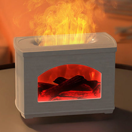 2024 New Simulated Fireplace Air Humidifier Flame Effect Aroma Oil Diffuser Aromatherapy Humidifiers Mist Sprayer Air Purifier - Deribla Store