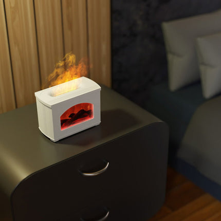 2024 New Simulated Fireplace Air Humidifier Flame Effect Aroma Oil Diffuser Aromatherapy Humidifiers Mist Sprayer Air Purifier - Deribla Store