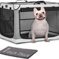 Portable Dog Crate, Soft Dog Crate - 24 Inch Easy Set-Up, Light, Sturdy, Comfy inside with Thicken Mat, Collapsible Crate for Home and Travel Black