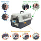 Plastic Kennel for Dogs, Wire Door, IATA Airline Approved, Travel Crate, with Wheels, Gray, Large, 32" L X 22" W X 23" H