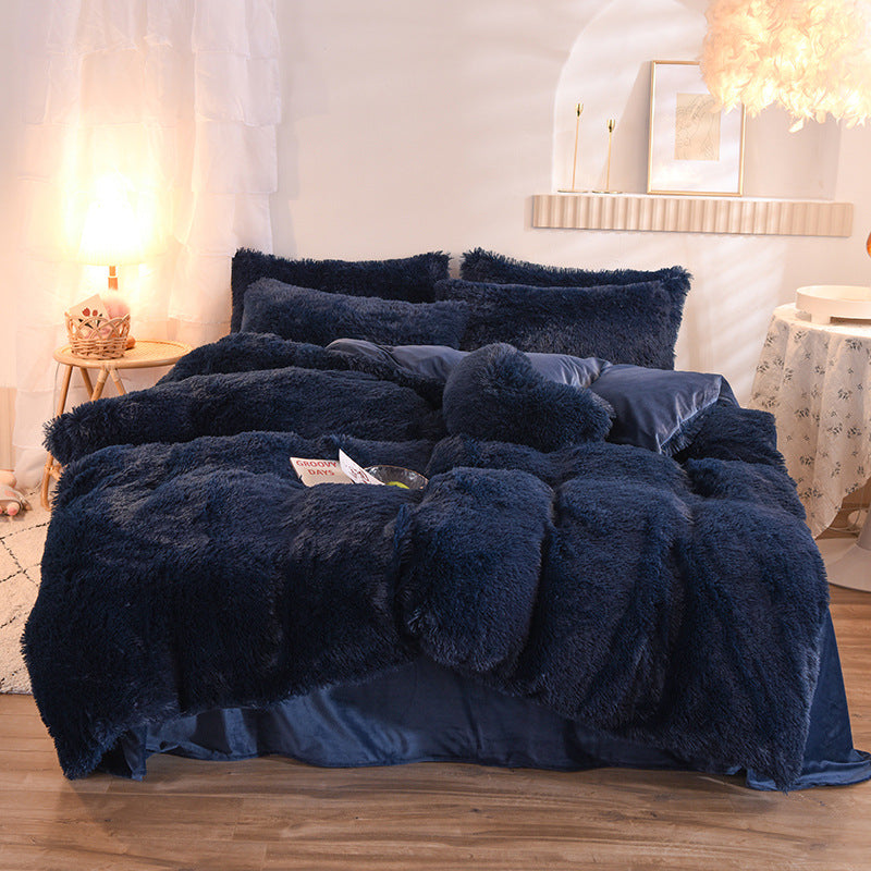 Duvet Cover Set - Luxury Fleece Plush Winter Queen King