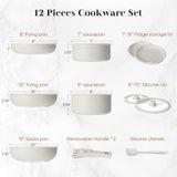 12-Piece Non-Stick Cookware Set for Kitchen Use