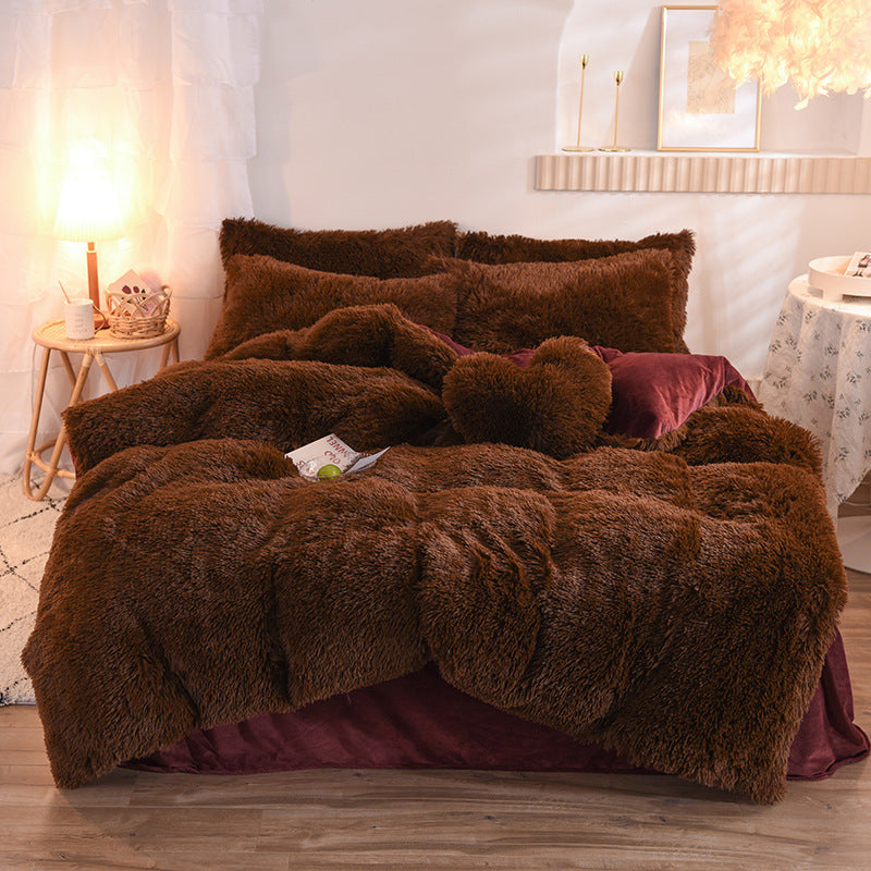 Duvet Cover Set - Luxury Fleece Plush Winter Queen King