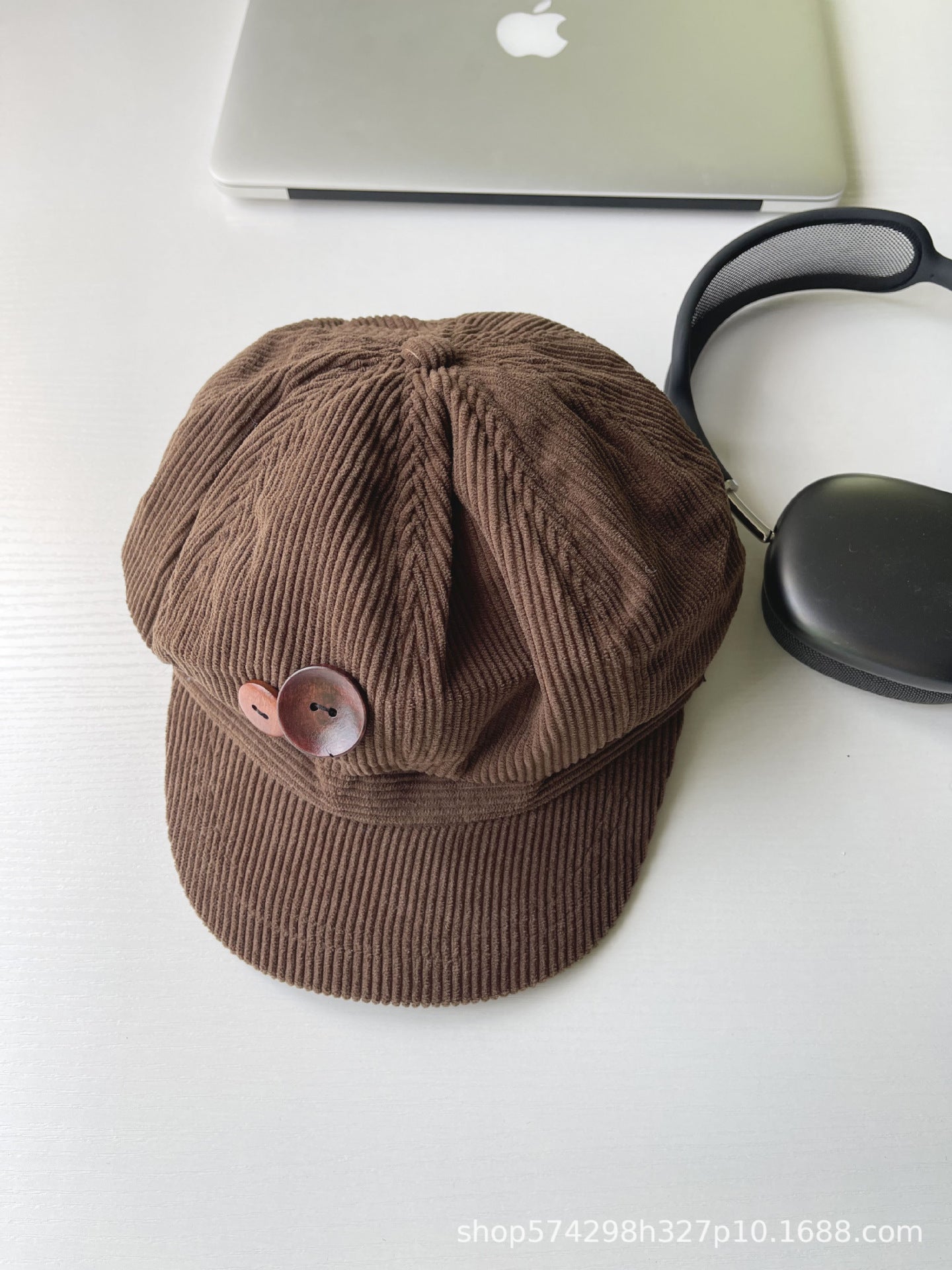 Women's Autumn Winter Japanese Brown Octagonal Cap