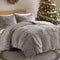 Malea Shaggy Comforter Set, Long Faux Fur Cozy down Alternative, Modern Casual Ultra Soft All Season Fluffy Bedding with Matching Sham, King/Cal King, Grey 3 Piece
