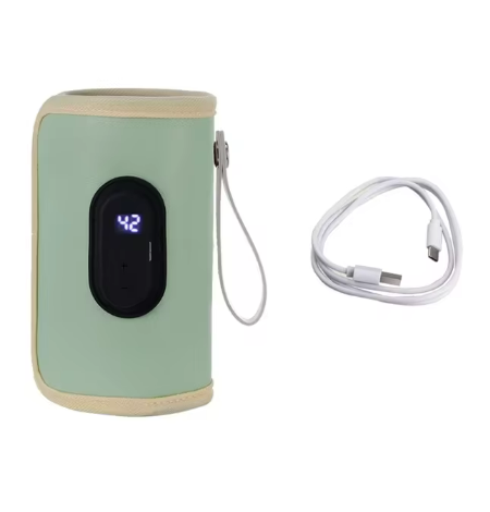 BabyWarm bottle warmer green pink color USB-C charging — Deribla Store
