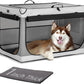 Portable Dog Crate, Soft Dog Crate - 24 Inch Easy Set-Up, Light, Sturdy, Comfy inside with Thicken Mat, Collapsible Crate for Home and Travel Black