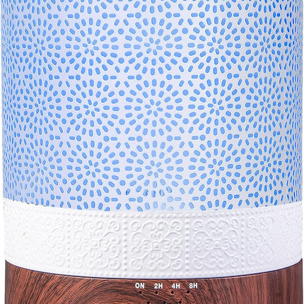 2500 ML XL Essential Oil Diffuser for Large Room Aroma Humidifier Home Decor Bed Baby Room Big Huge 2.5 L Capacity Long Run Color Lights Decorative Design High Mist Dark Wood Grain F004