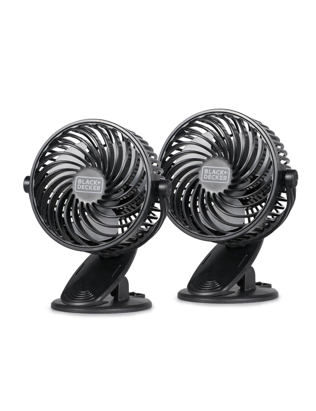 Clip On Desk Fan - BLACK+DECKER 4" 3-Speed 360° 2-Pack