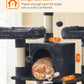 67 Inches Multi-Level Cat Tree for Large Cats, with Cozy Perches, Stable, Smoky Gray UPCT18G