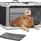 Portable Dog Crate, Soft Dog Crate - 24 Inch Easy Set-Up, Light, Sturdy, Comfy inside with Thicken Mat, Collapsible Crate for Home and Travel Black