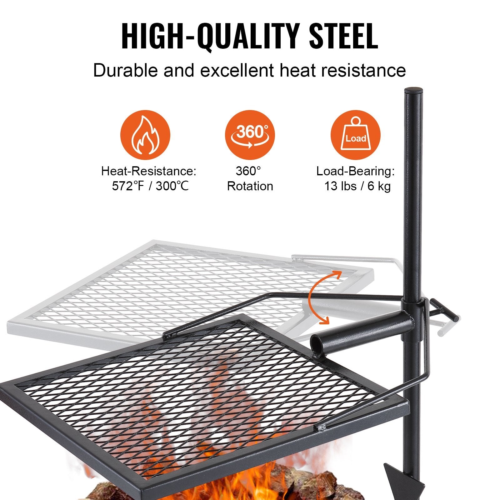 VEVOR Swivel Campfire Grill 