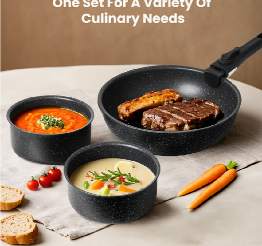 12-Piece Non-Stick Cookware Set for Kitchen Use